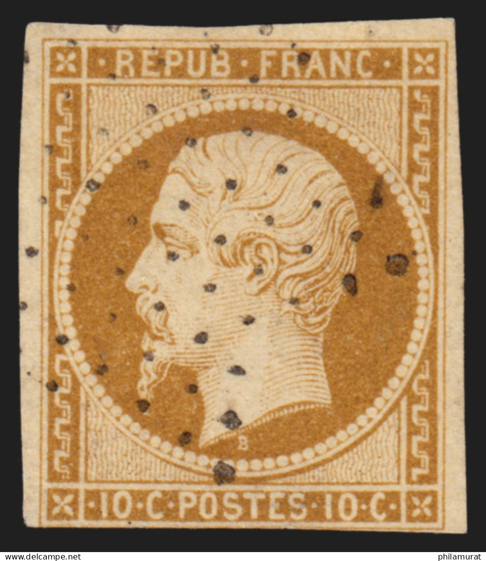 N°9, Présidence 10c Bistre-jaune, Oblitéré étoile De Paris - 1852 Louis-Napoleon