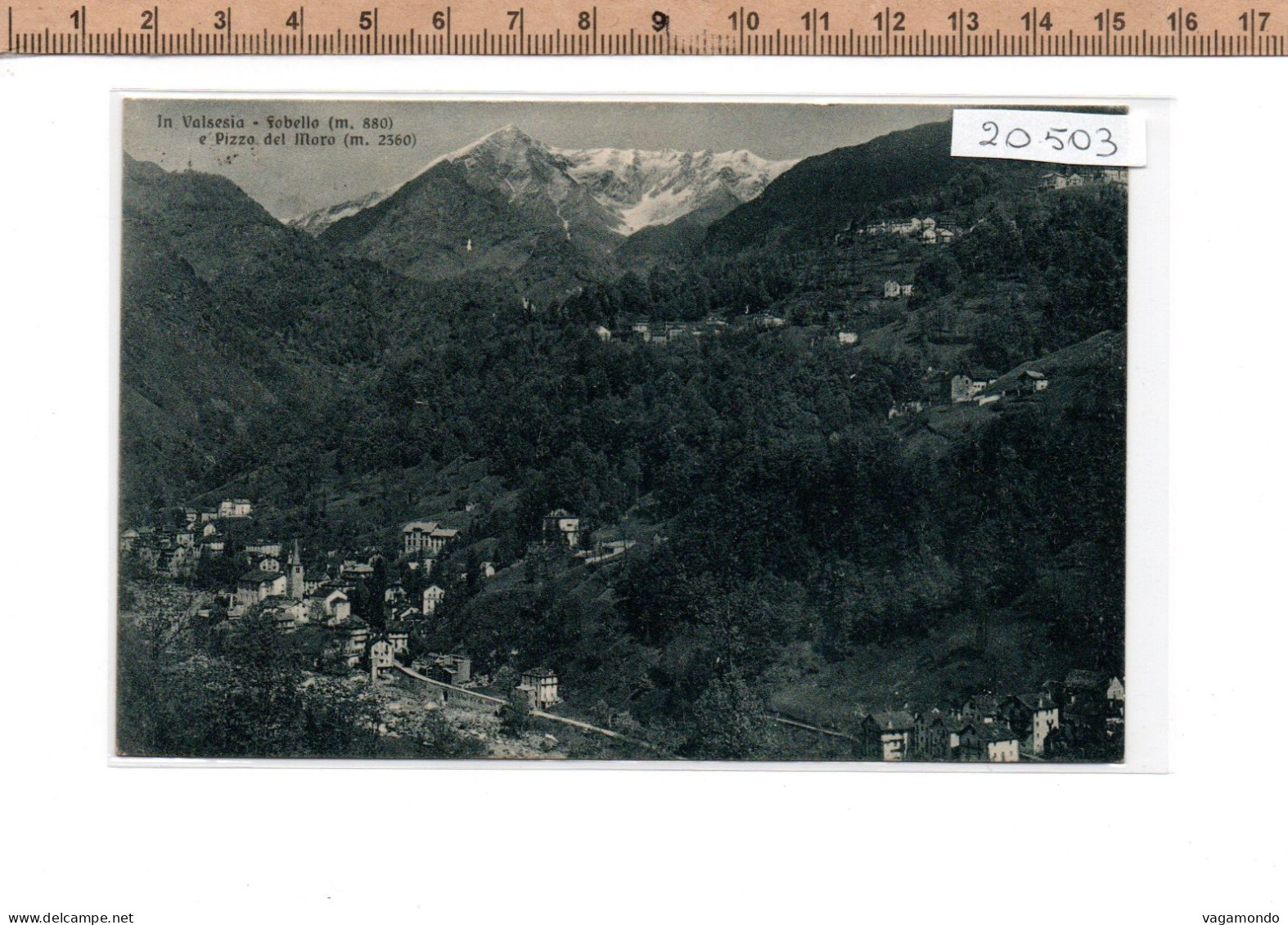 20503  VALSESIA FOBELLO PIZZO  DEL MORO 1930 - Vercelli