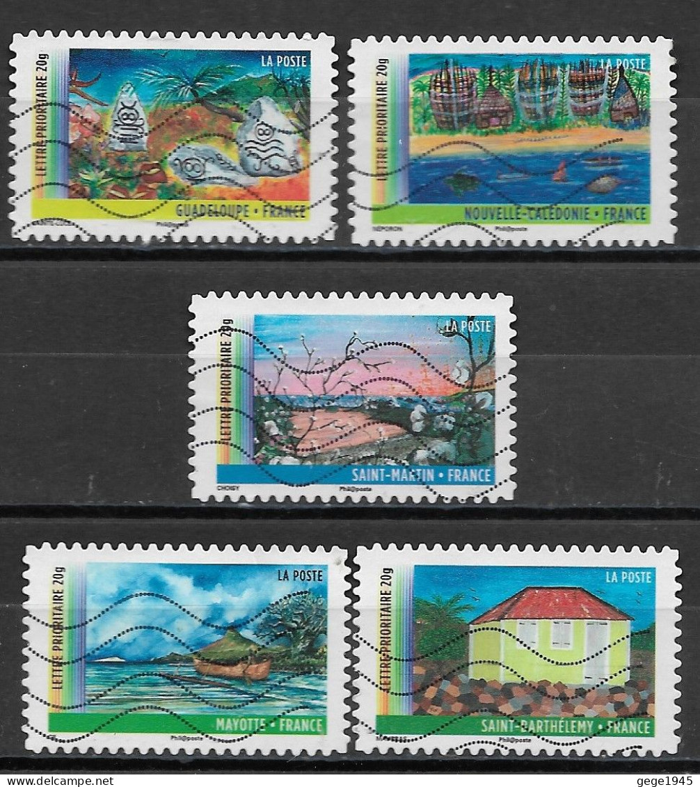 France 2011 Oblitéré  Autoadhésif   N° 636 - 638 - 640 - 644 - 645  -  Année Des Outre-Mer - Used Stamps