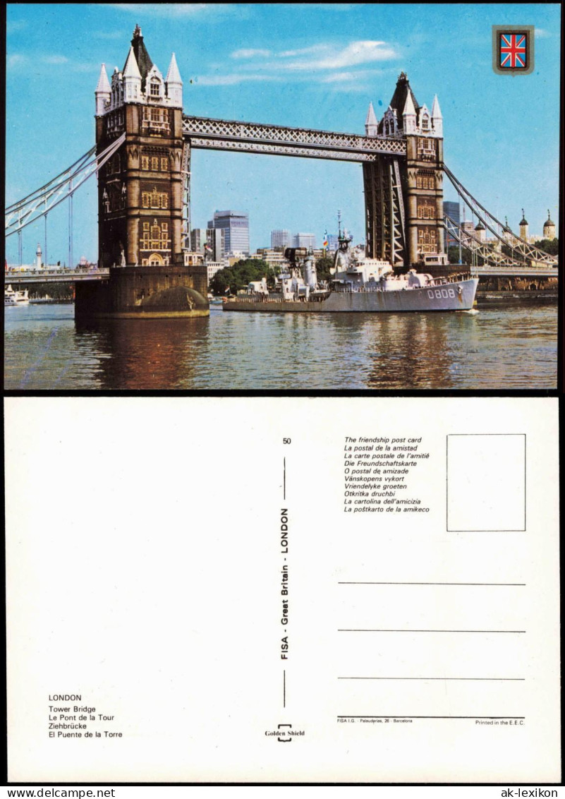 Postcard London Tower Bridge Ziehbrücke El Puente De La Torre 1980 - Otros & Sin Clasificación