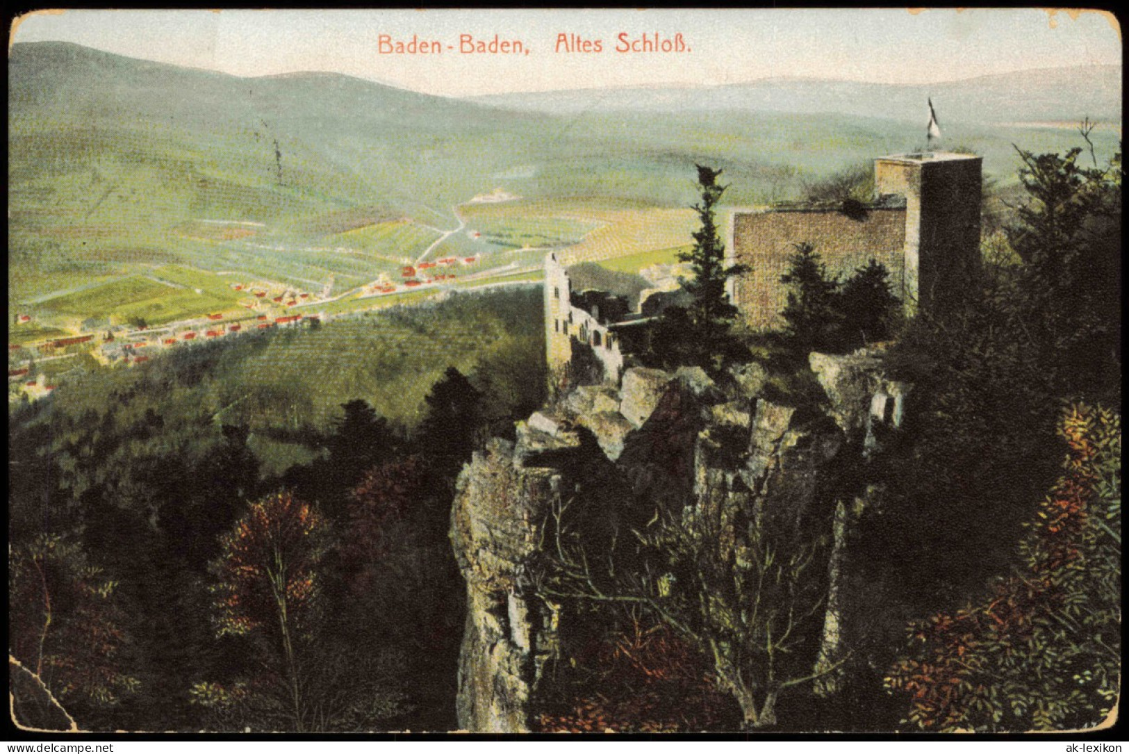 Ansichtskarte Baden-Baden Schloss Hohenbaden (Altes Schloss) 1911 - Baden-Baden