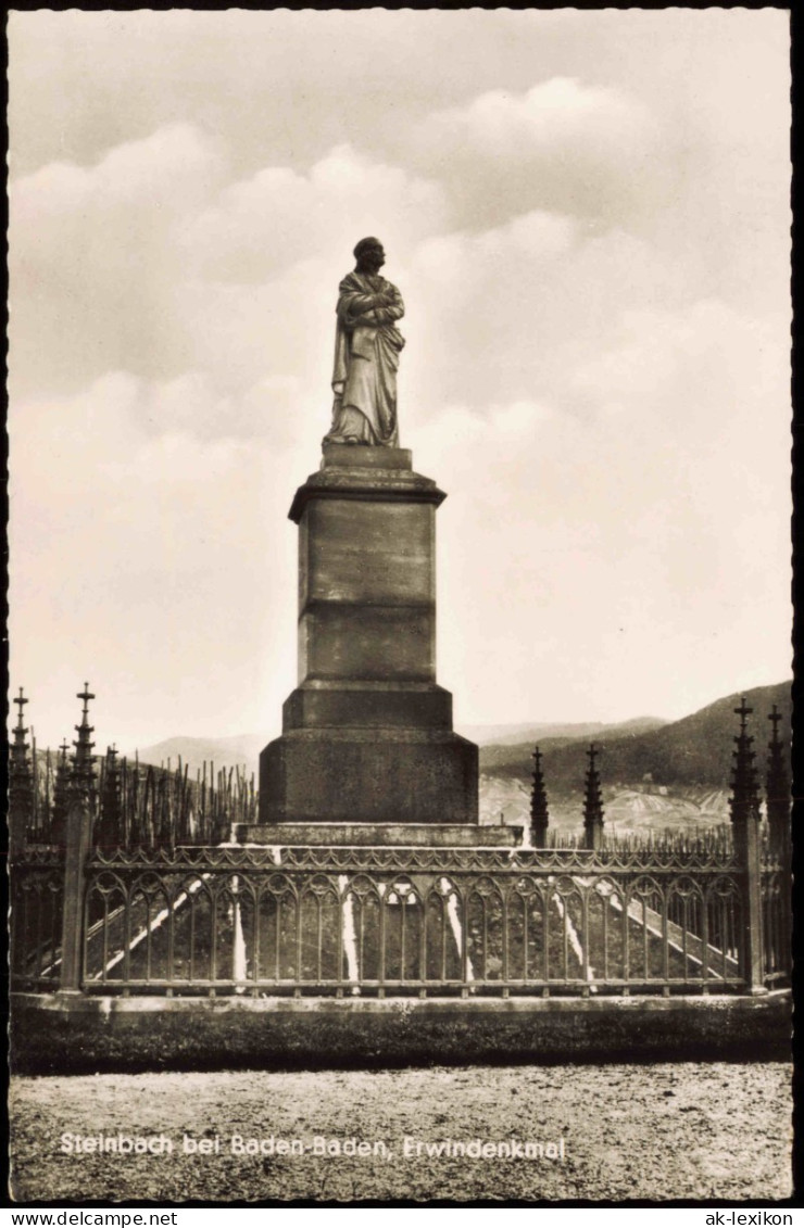 Ansichtskarte Steinbach-Baden-Baden Erwindenkmal 1956 - Baden-Baden