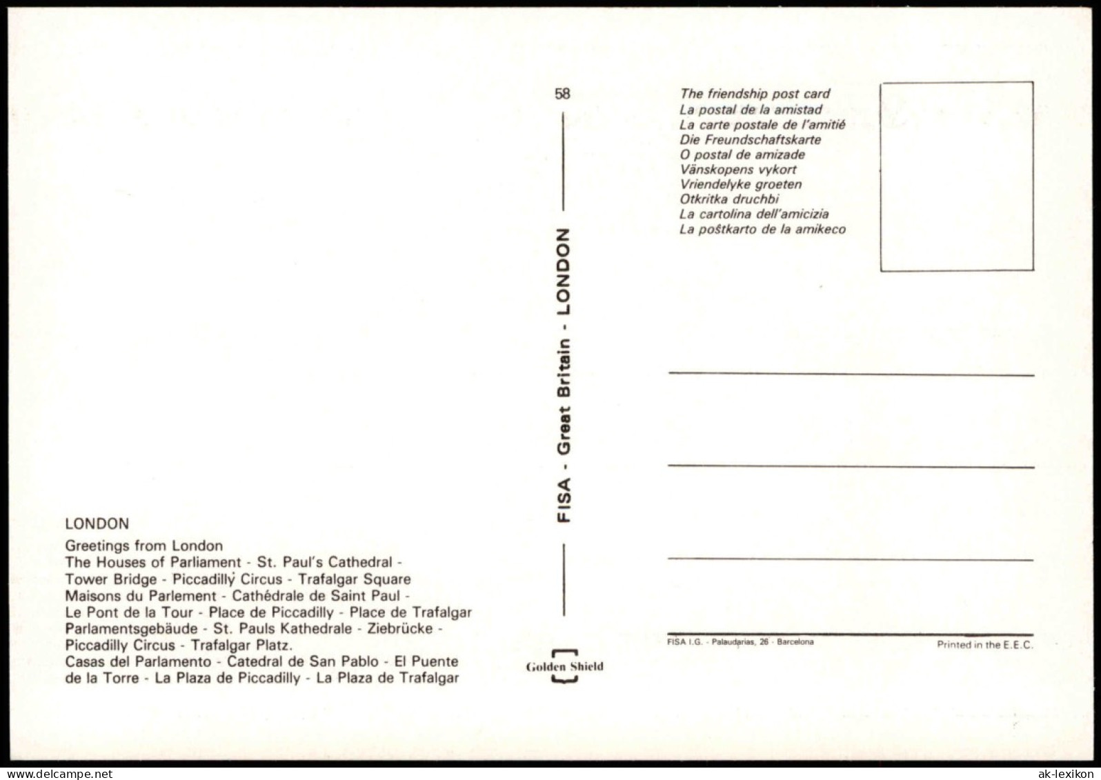 Postcard London Mehrbildkarte Mit Sehenswürdigkeiten 1980 - Sonstige & Ohne Zuordnung