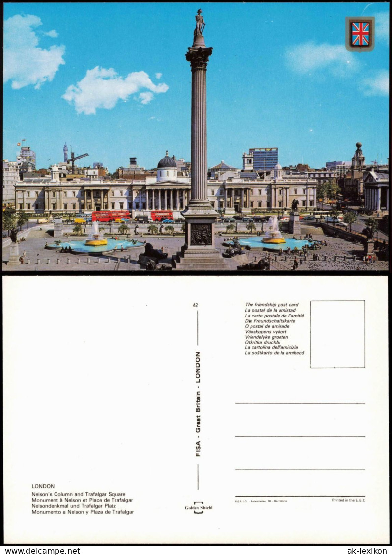 Postcard London Nelson's Column And Trafalgar Square 1980 - Otros & Sin Clasificación