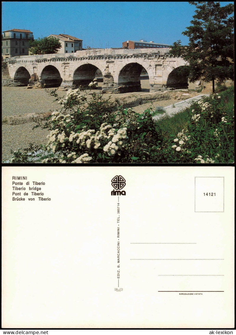 Cartoline Rimini Ponte Di Tiberio Tiberio Bridge Brücke Von Tiberio 1980 - Otros & Sin Clasificación