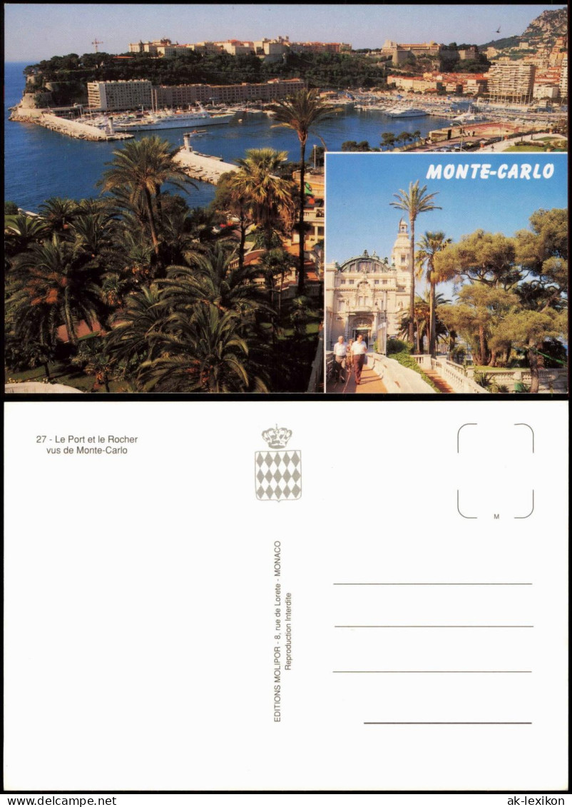 Postcard Monaco Port Et Le Rocher Vus De Monte-Carlo 1990 - Sonstige & Ohne Zuordnung