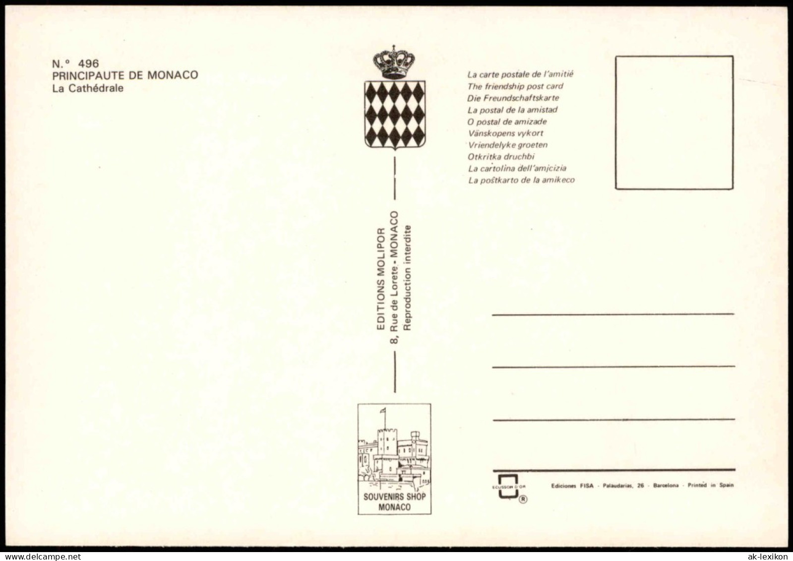 Postcard Monaco Cathedrale (Kathedrale) 1990 - Other & Unclassified