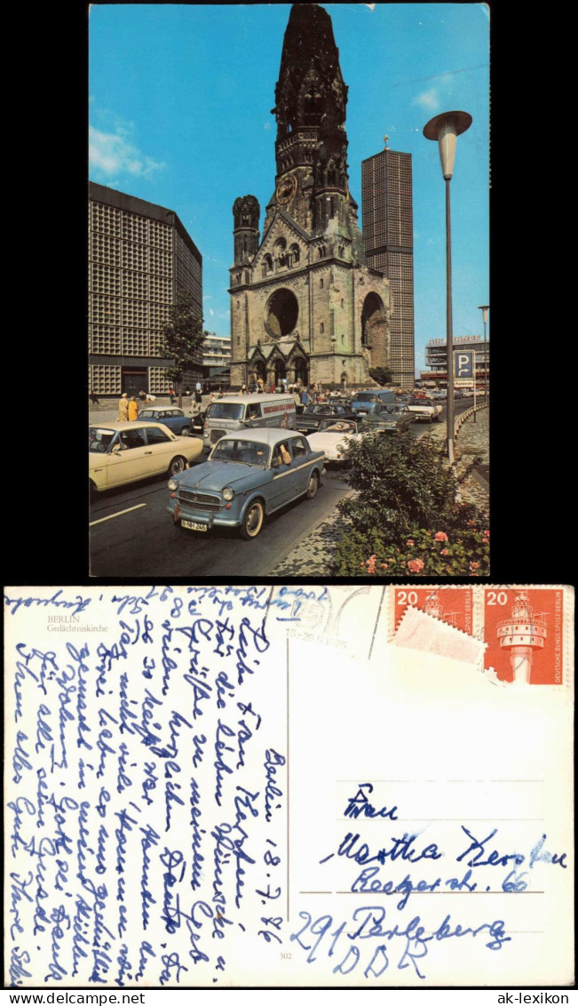 Charlottenburg-Berlin Kaiser-Wilhelm-Gedächtniskirche, Diverse Autos 1976 - Charlottenburg