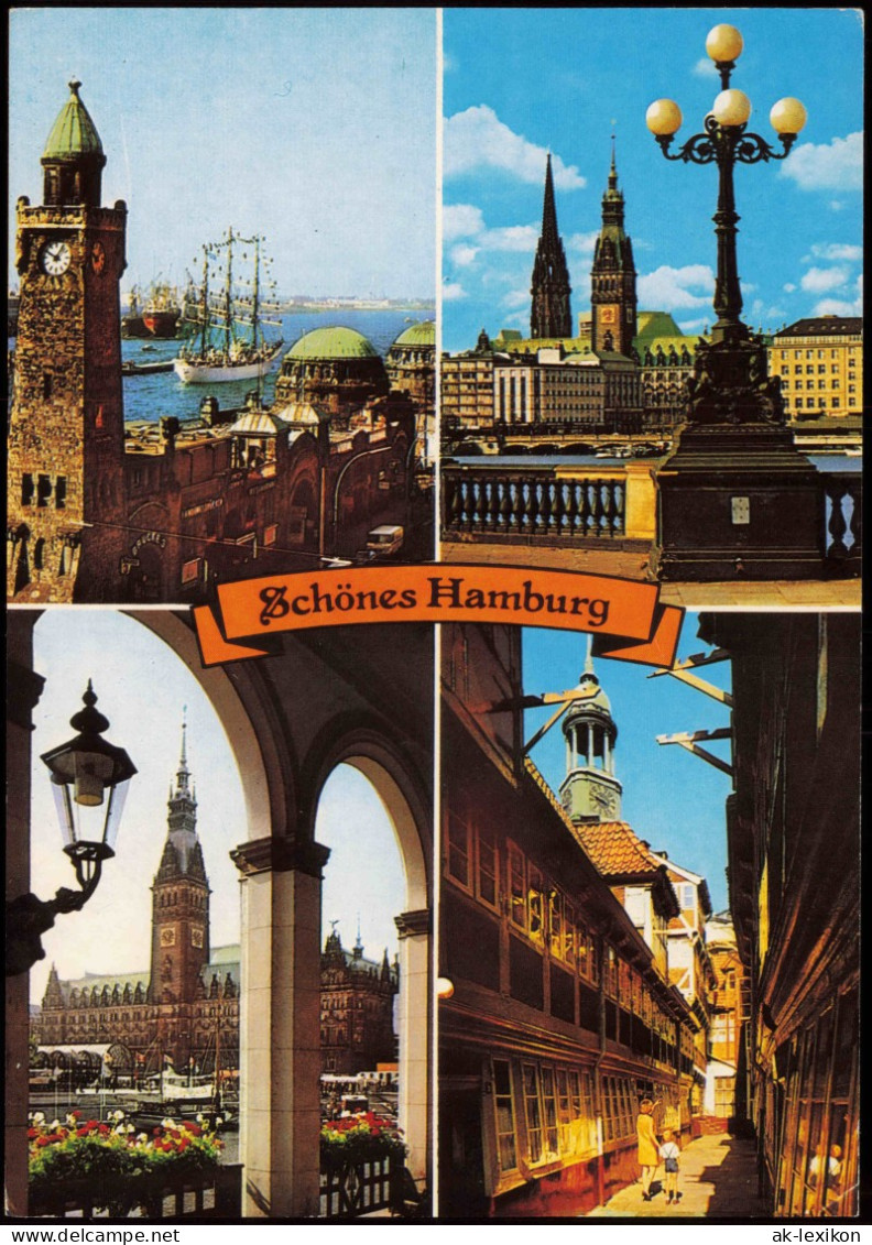 Ansichtskarte Hamburg Mehrbildkarte Mit 4 Stadt-Ansichten 1985 - Otros & Sin Clasificación