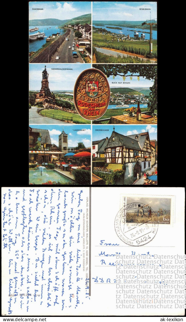 Ansichtskarte Rüdesheim (Rhein) Mehrbildkarte Mit Panorama-Ansichten 1985 - Rüdesheim A. Rh.