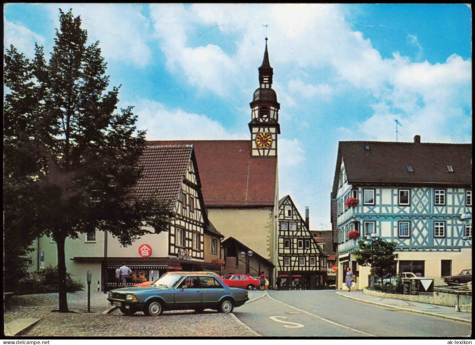 Ansichtskarte Waiblingen Rathaus-Apotheke Und Nikolauskirche 1980 - Autres & Non Classés