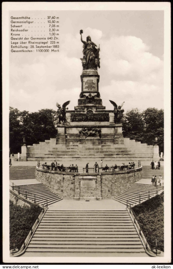 Ansichtskarte Rüdesheim (Rhein) National-Denkmal Niederwalddenkmal 1961 - Ruedesheim A. Rh.