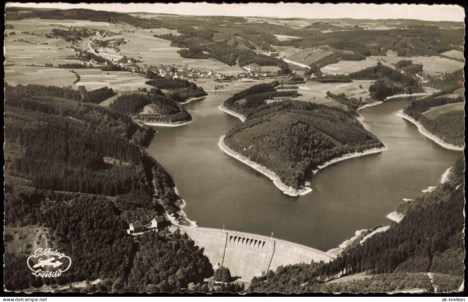 Ansichtskarte Gummersbach Luftbild Aggertalsperre 1958 - Gummersbach