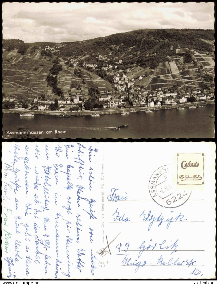 Assmannshausen Am Rhein-Rüdesheim (Rhein) Stadt Und Rheindampfer 1964 - Rüdesheim A. Rh.