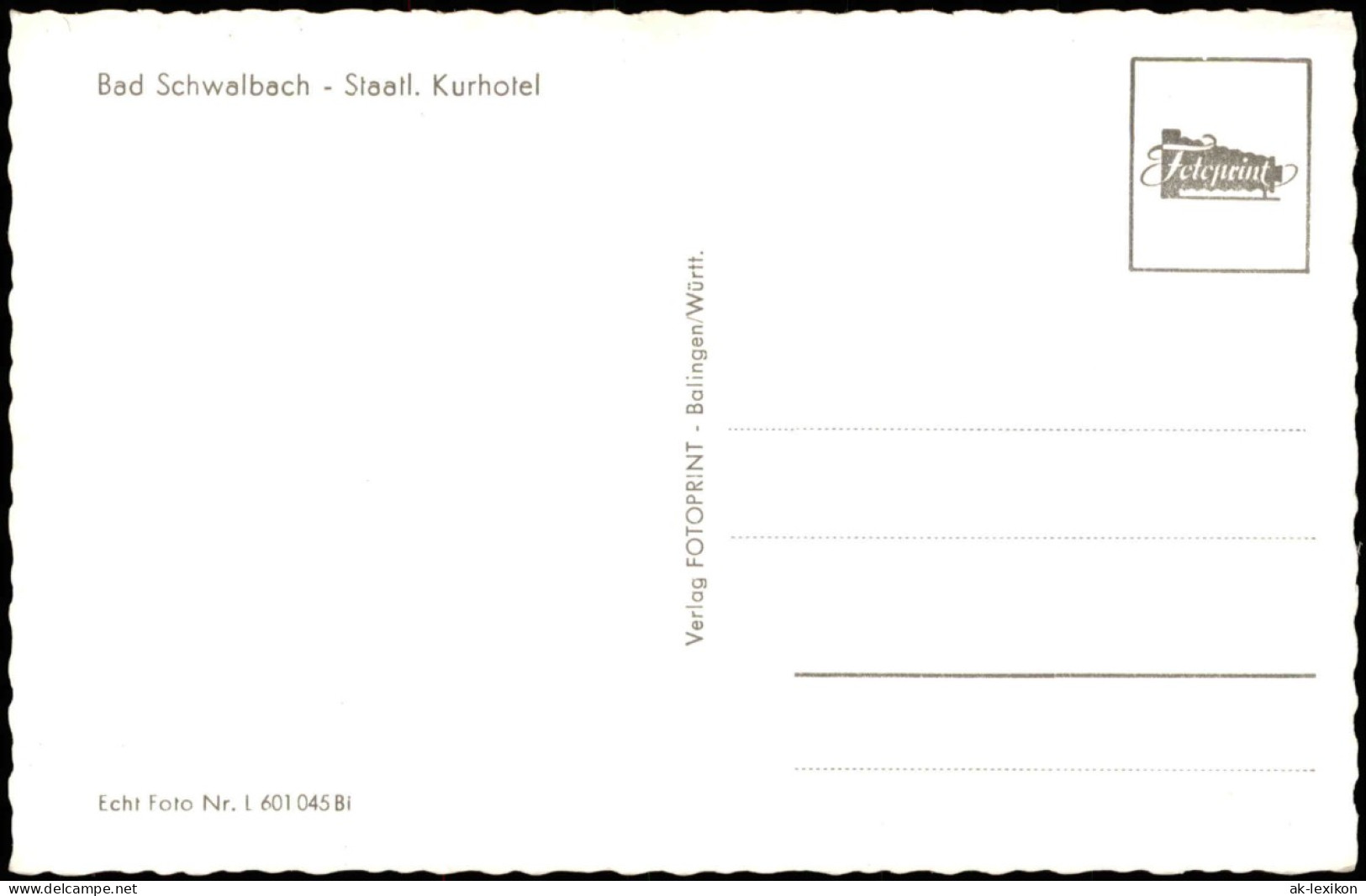 Ansichtskarte Bad Schwalbach Langenschwalbach Staatl. Kurhotel - Anlagen 1962 - Bad Schwalbach