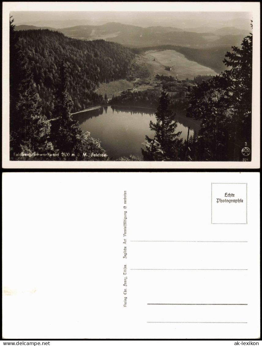 Ansichtskarte Feldberg (Schwarzwald) Feldsee, Schwarzwald - Fotokarte 1940 - Feldberg