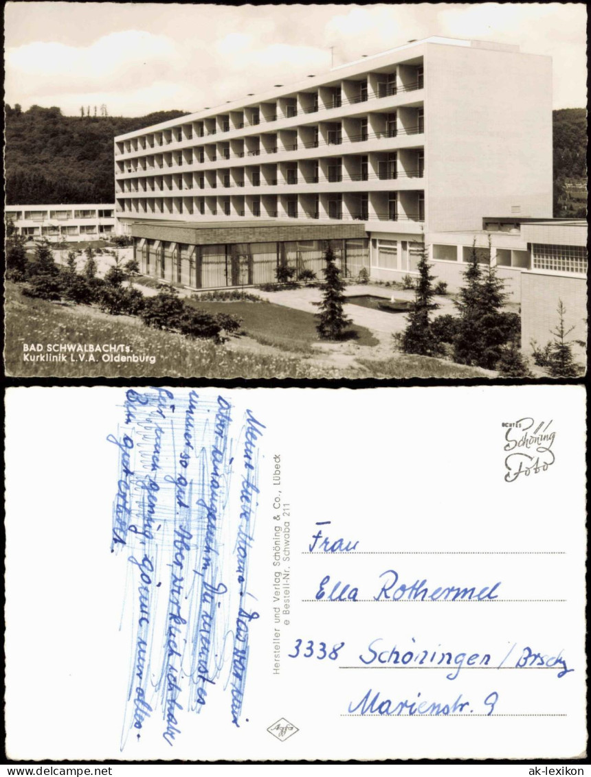 Ansichtskarte Bad Schwalbach Langenschwalbach Kurklinik L.V.A. Oldenburg 1961 - Bad Schwalbach