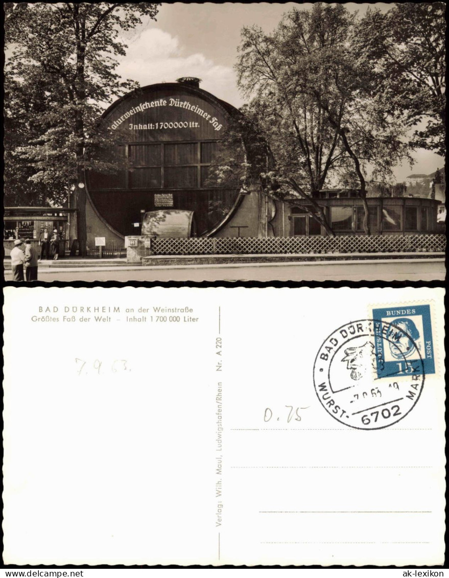 Ansichtskarte Bad Dürkheim Naturweinschenke Dürkheimer Fass 1963 - Bad Duerkheim