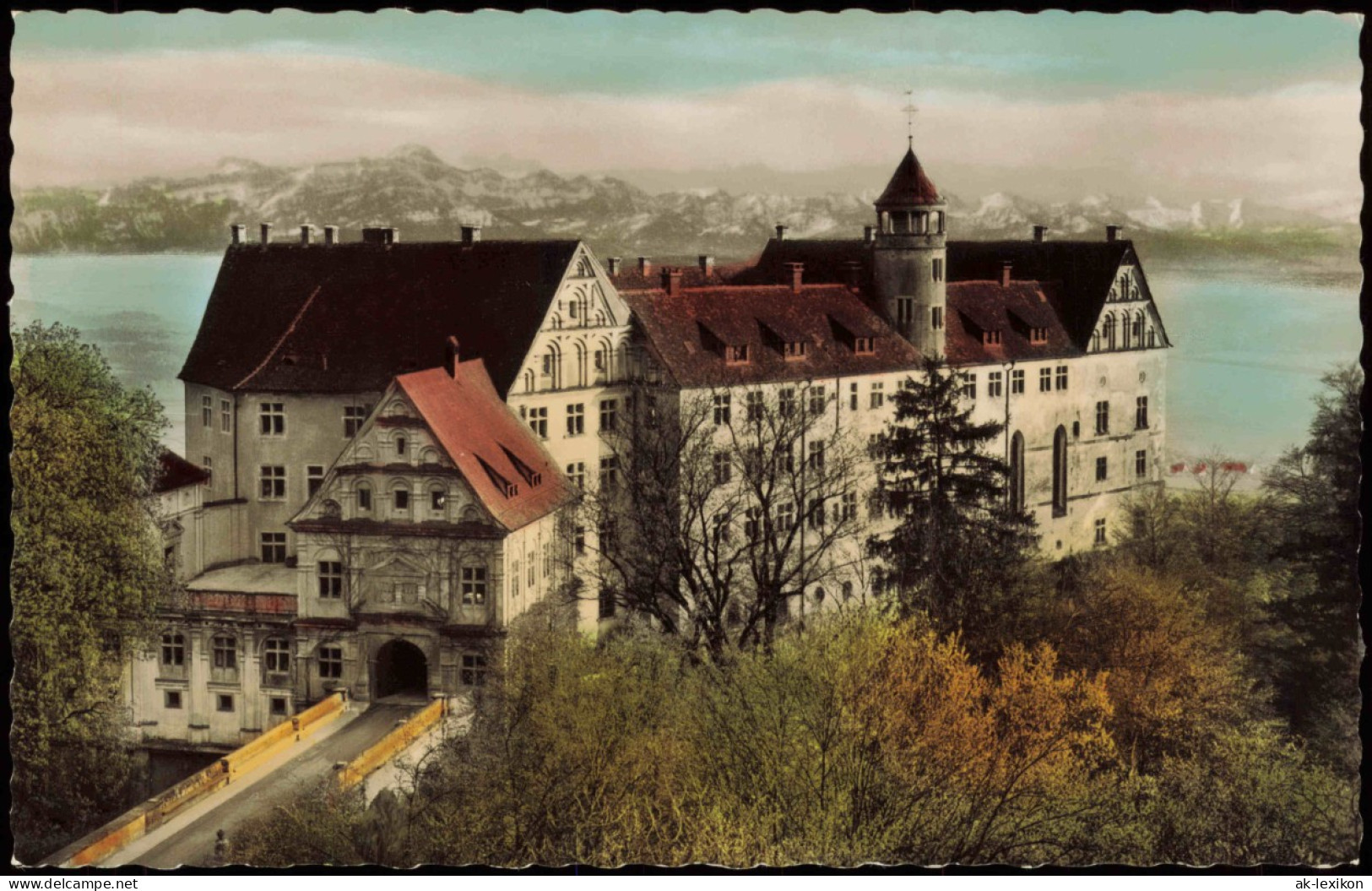 Heiligenberg (Bodenseekreis) Schloß Mit Bodensee U. Schweizer Alpen 1962 - Autres & Non Classés