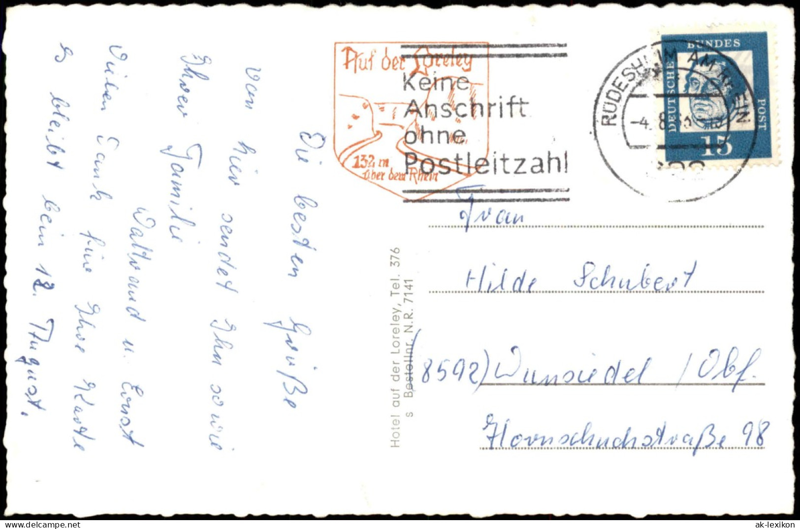 Ansichtskarte Sankt Goar 4 Bild: Schaufelraddampfer, Rheintal Loreley 1963 - St. Goar