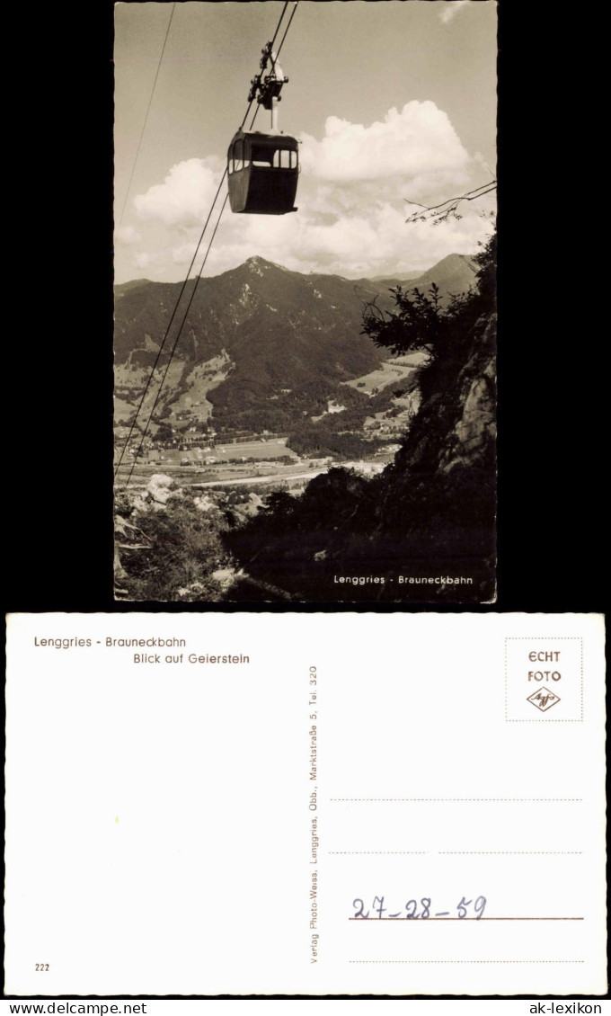 Ansichtskarte Lenggries Brauneckbahn Bergbahn - Fotokarte 1959 - Lenggries