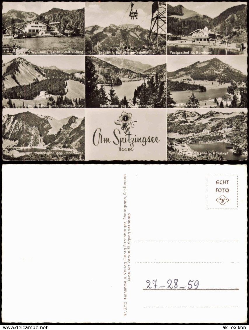 Ansichtskarte Spitzingsee-Schliersee Umlandansichten: Hütten Sessellift 1961 - Schliersee