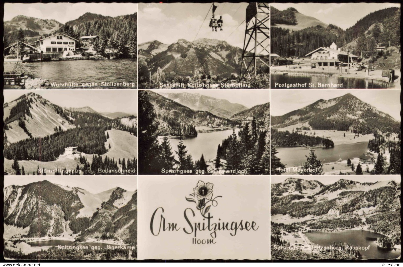 Ansichtskarte Spitzingsee-Schliersee Umlandansichten: Hütten Sessellift 1961 - Schliersee