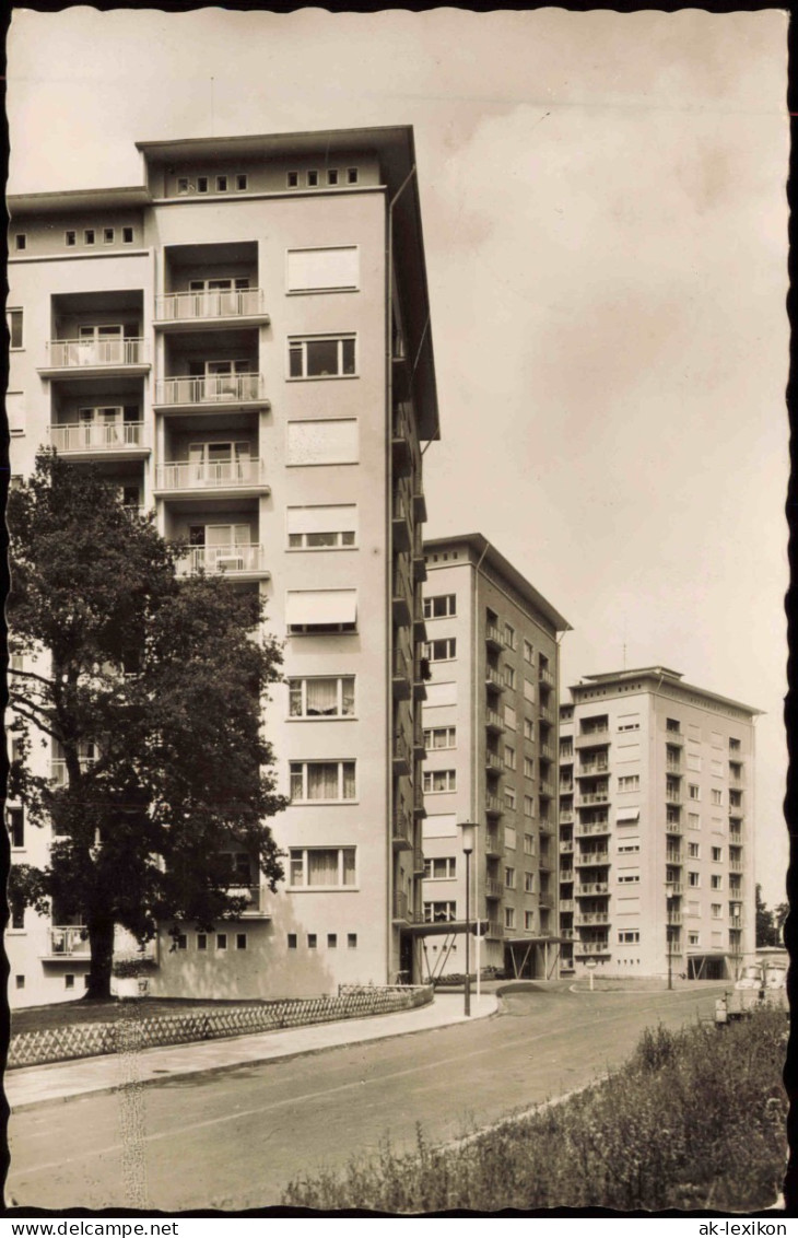 Ansichtskarte Gießen Straßenpartie, Hochhäuser 1958 - Giessen