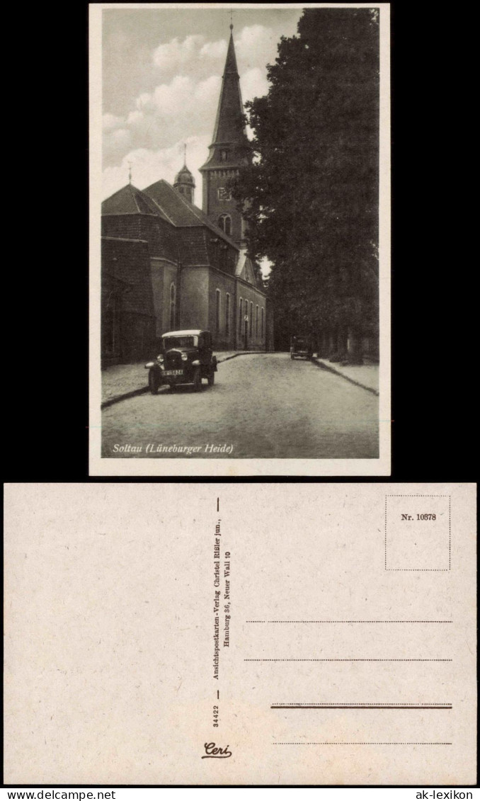 Ansichtskarte Soltau Straßenpartie An Der Kirche 1940 - Soltau