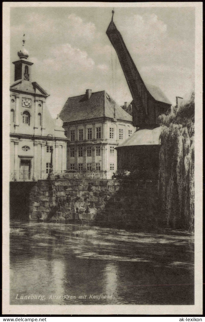 Ansichtskarte Lüneburg Alter Kran Mit Kaufhaus 1940 - Lüneburg