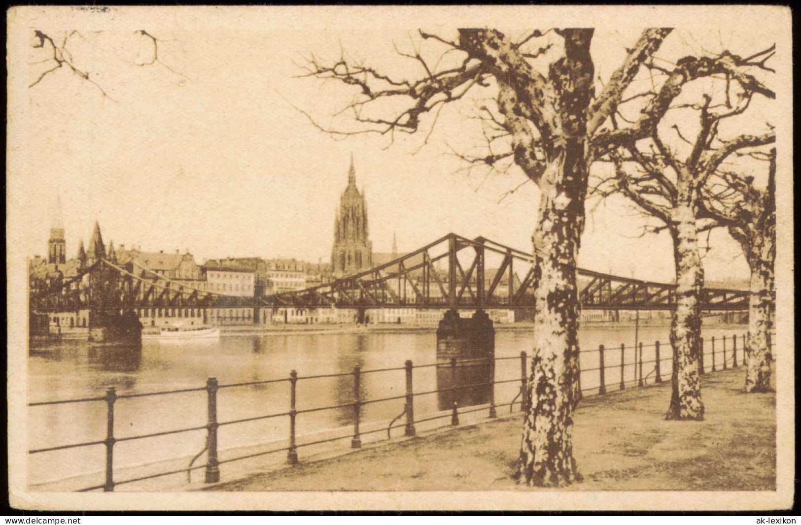 Ansichtskarte Sachsenhausen-Frankfurt Am Main Eiserner Steg, Stadt 1953 - Frankfurt A. Main