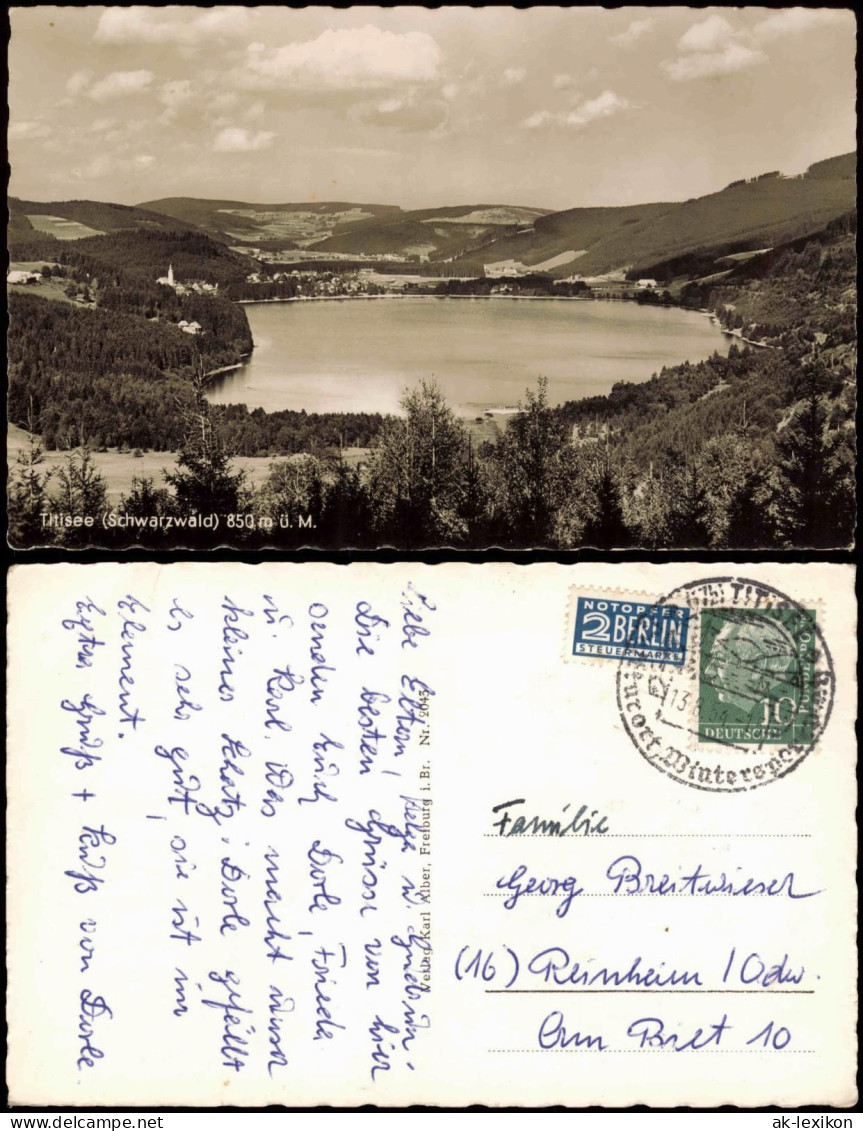 Ansichtskarte Titisee Panorama-Ansicht, See Panorama Schwarzwald 1954 - Autres & Non Classés