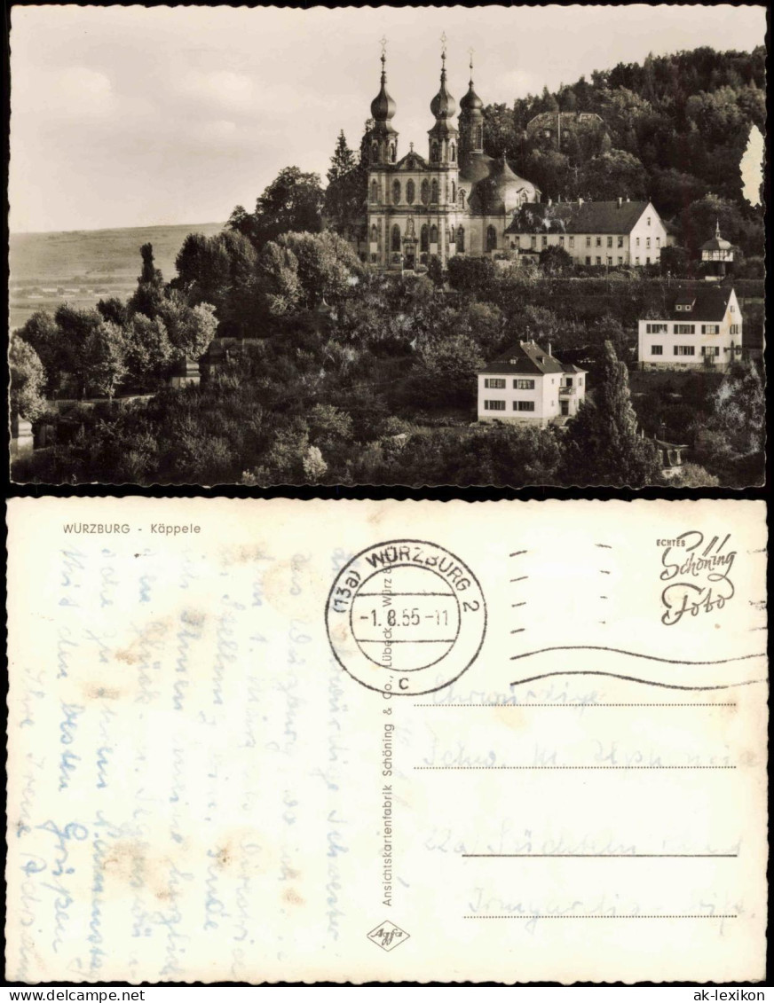 Ansichtskarte Würzburg Käppele Wallfahrtskirche Mariä Heimsuchung 1955 - Würzburg