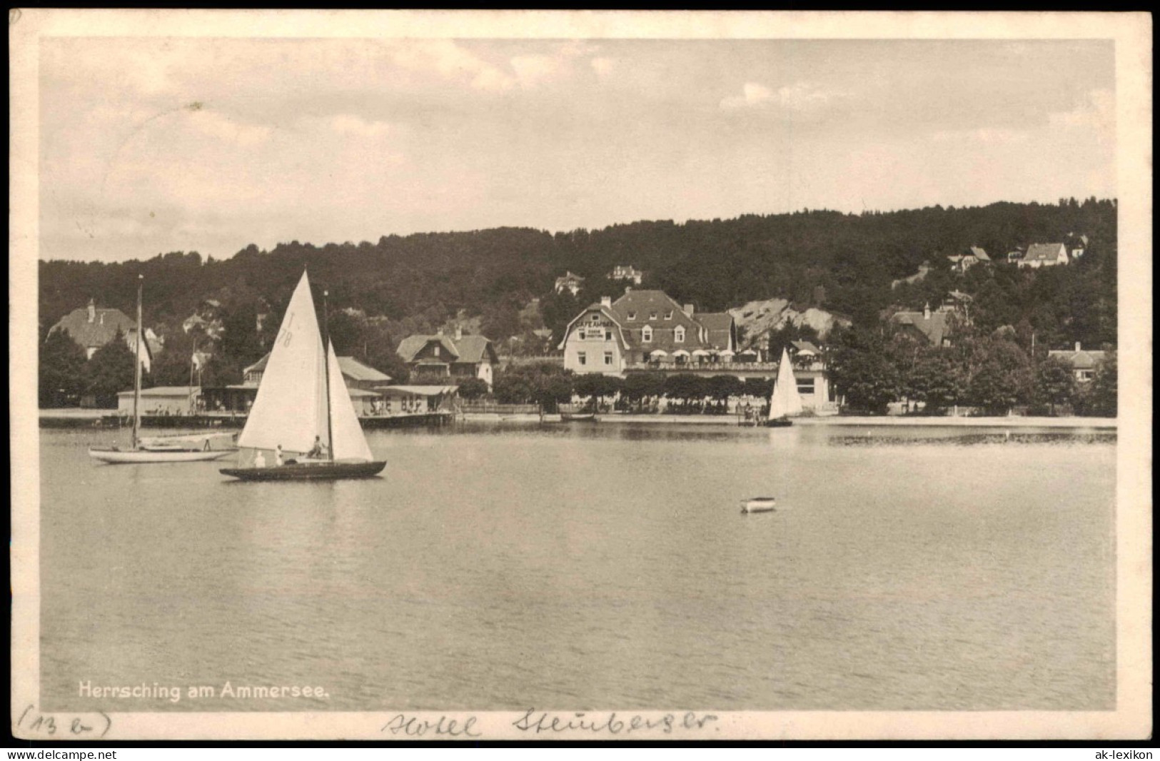 Herrsching Am Ammersee Panorama-Ansicht, See, Segler, Hotel 1948 - Herrsching