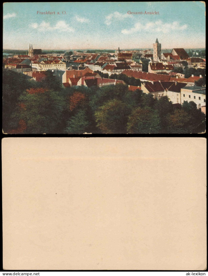 Ansichtskarte Frankfurt (Oder) Gesamtansicht 1914 - Frankfurt A. D. Oder