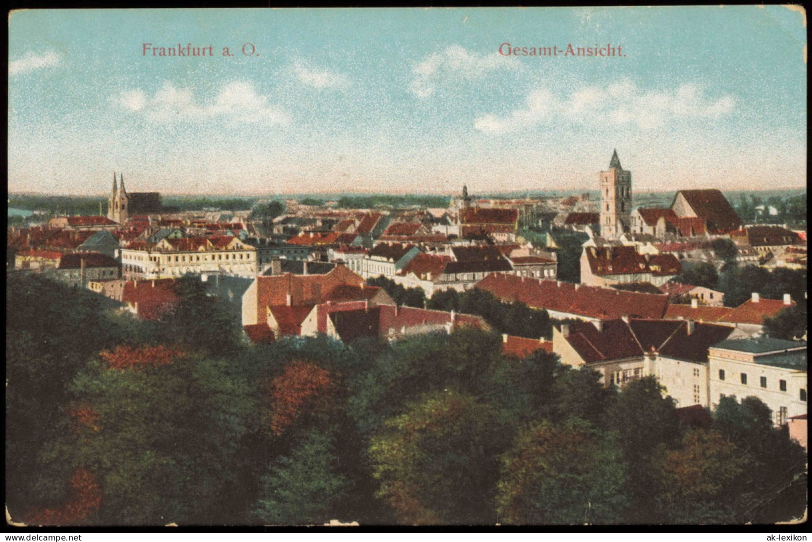 Ansichtskarte Frankfurt (Oder) Gesamtansicht 1914 - Frankfurt A. D. Oder