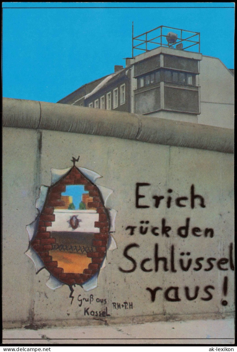 Ansichtskarte Mitte-Berlin Bernauer Straße Mauer - Wall - Grafitty 1980 - Mitte