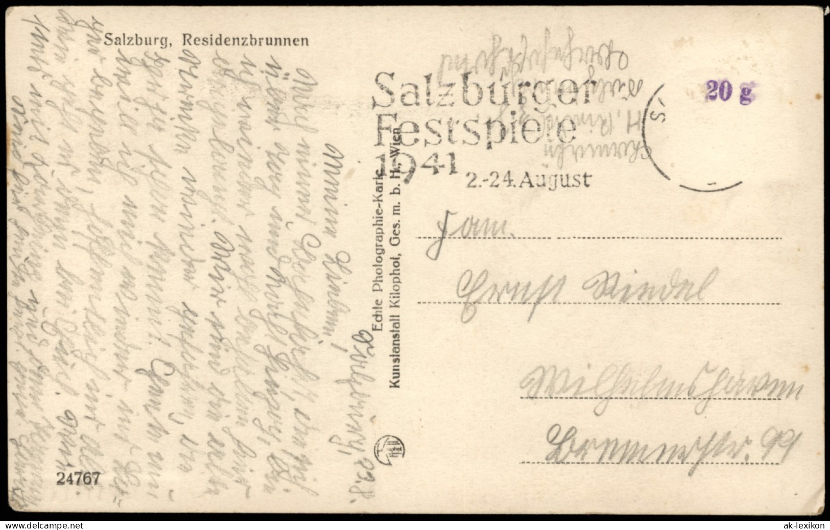 Ansichtskarte Salzburg Residenzbrunnen 1934 - Autres & Non Classés