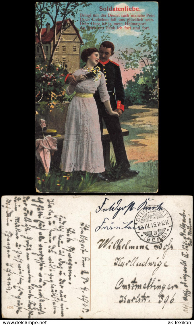 Ansichtskarte  Feldpostkarte 1. Weltkrieg (Soldatenliebe) 1915   Feldpost - War 1914-18