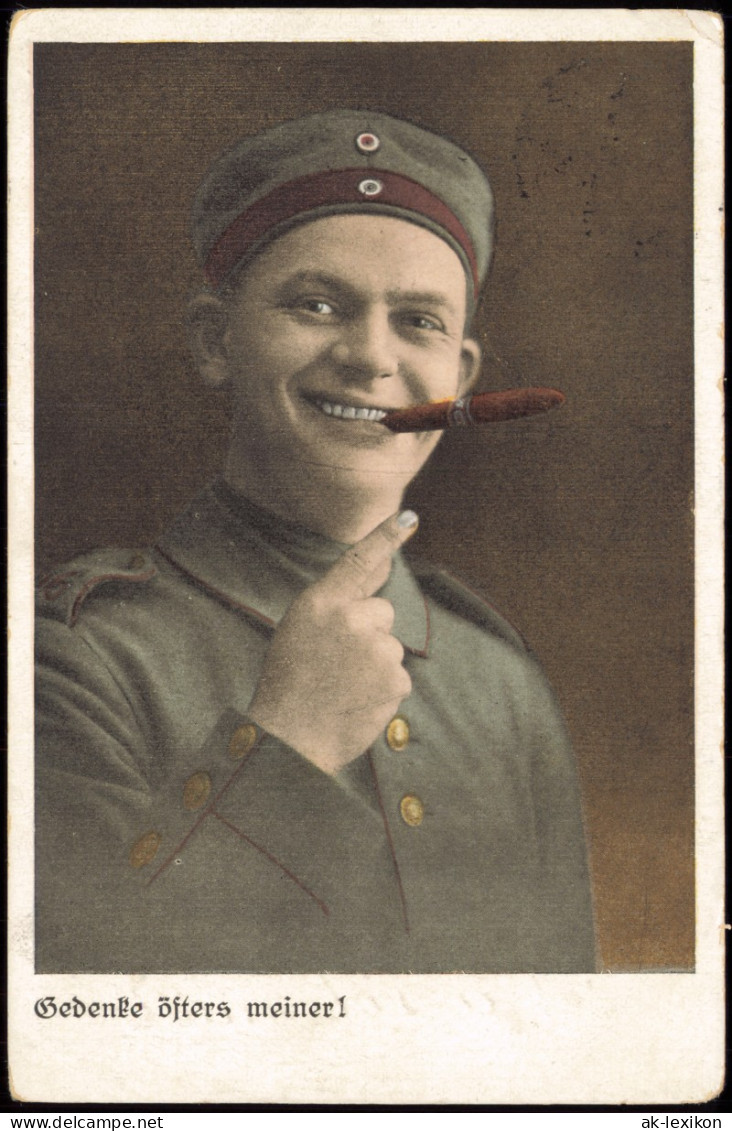 Ansichtskarte  Militär/Propaganda Soldatenleben: Soldat Raucht Zigarre 1916 - Other & Unclassified