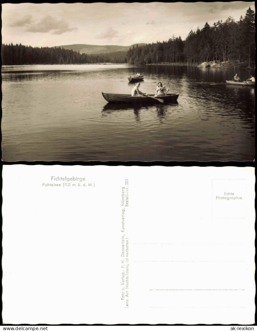 Ansichtskarte Fichtelberg (Oberfranken) Fichtelsee, Ruderer 1959 - Otros & Sin Clasificación