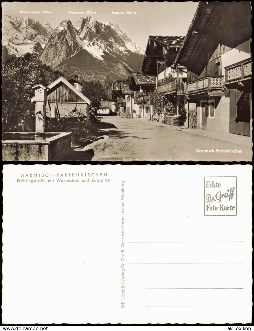 Garmisch-Partenkirchen Frühlingstraße Mit Waxenstein Und Zugspitze 1958 - Garmisch-Partenkirchen