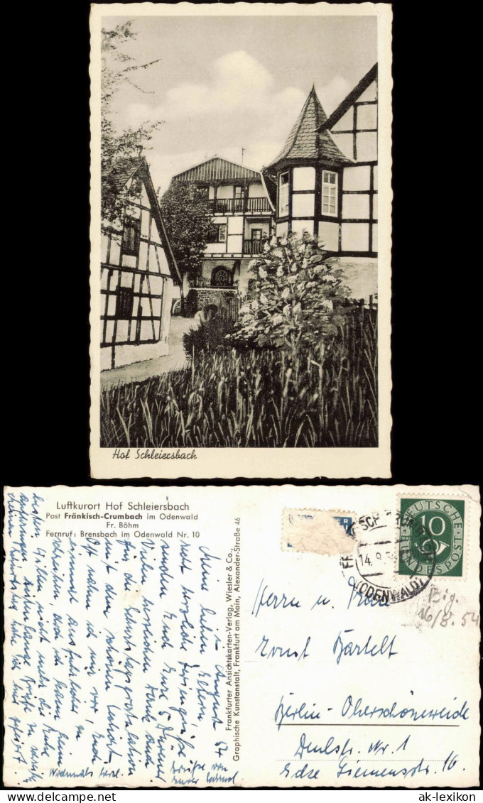 Ansichtskarte Fränkisch-Crumbach Hof Schleiersbach - Fachwerkhaus 1951 - Other & Unclassified