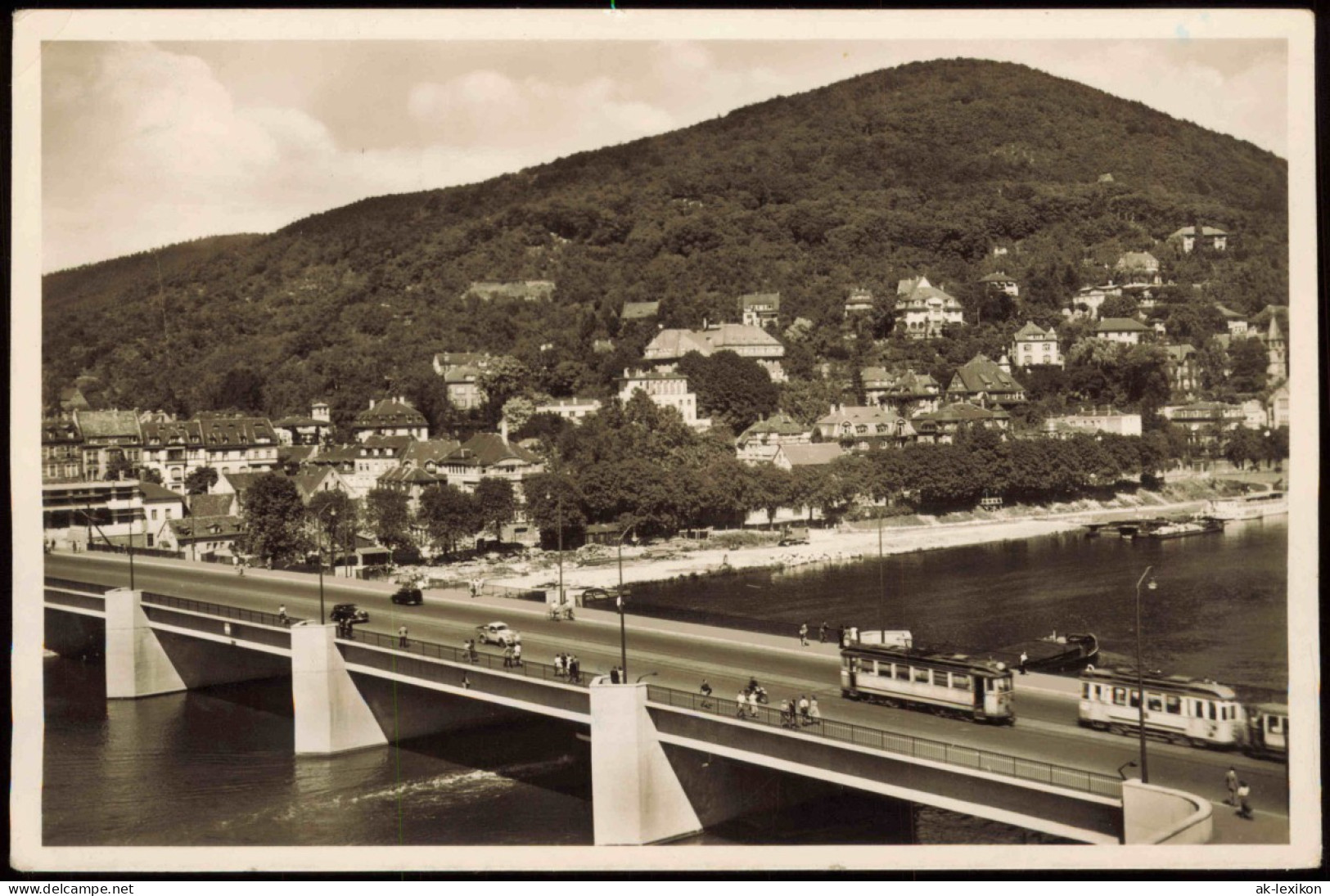 Ansichtskarte Heidelberg Die Neue Brücke - Straßenbahn 1952 - Heidelberg