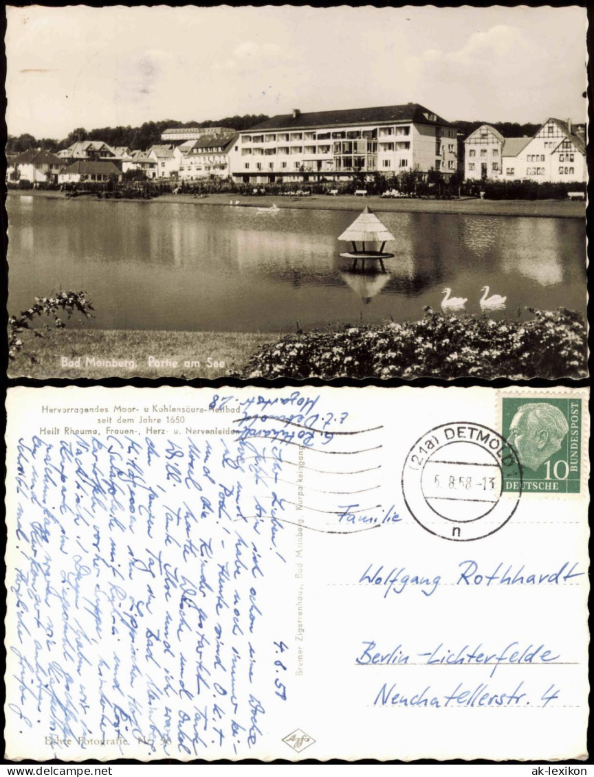 Ansichtskarte Horn-Bad Meinberg Partie Am See 1958 - Other & Unclassified