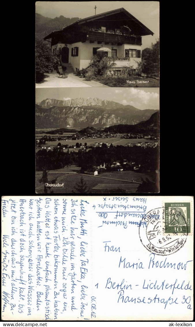 Ansichtskarte Oberaudorf 2-Bild-Karte Panorama-Ansicht Und Haus Seiser 1962 - Otros & Sin Clasificación