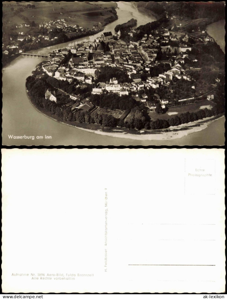 Ansichtskarte Wasserburg Am Inn Luftbild Fliegeraufnahme 1960 - Wasserburg (Inn)