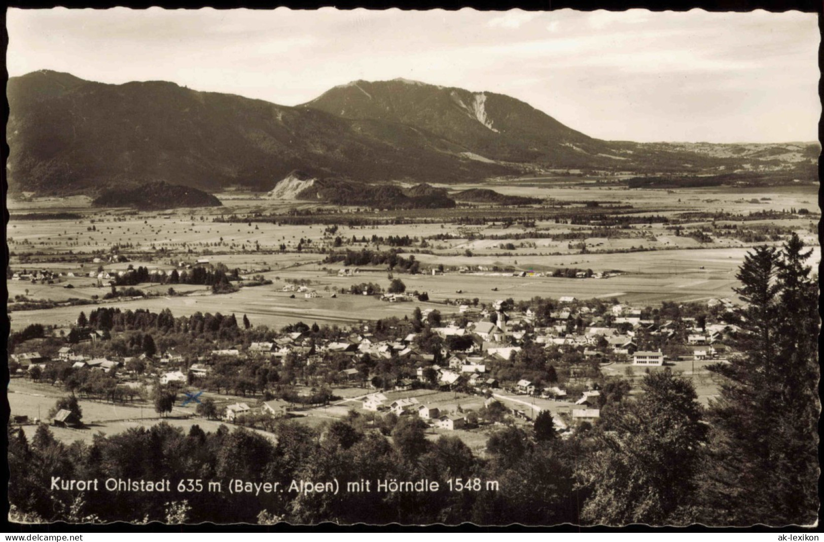 Ansichtskarte Ohlstadt Panorama Gesamtansicht Mit Hörndle Bayer. Alpen 1960 - Otros & Sin Clasificación