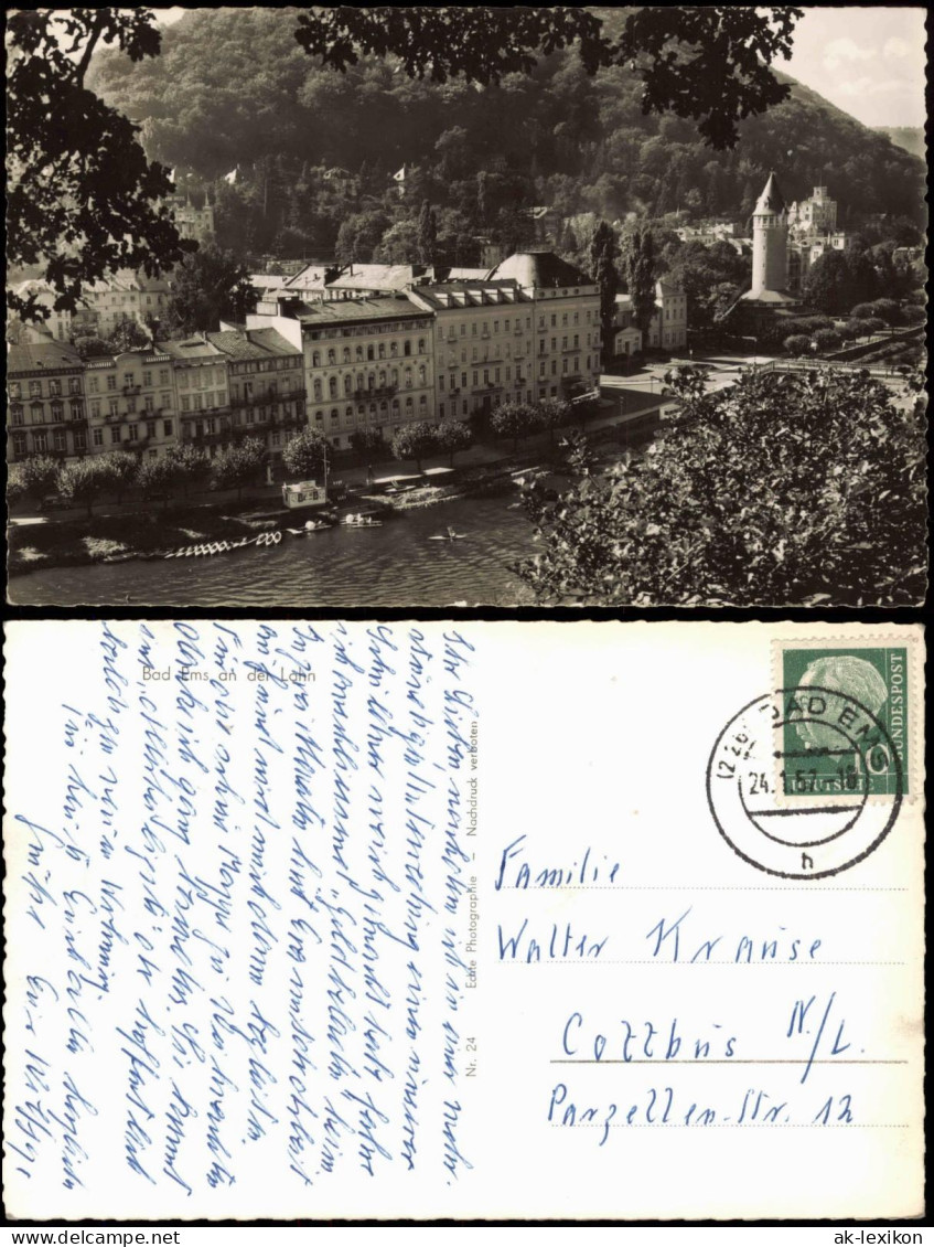 Ansichtskarte Bad Ems Panorama-Ansicht, Partie An Der Lahn 1957 - Bad Ems