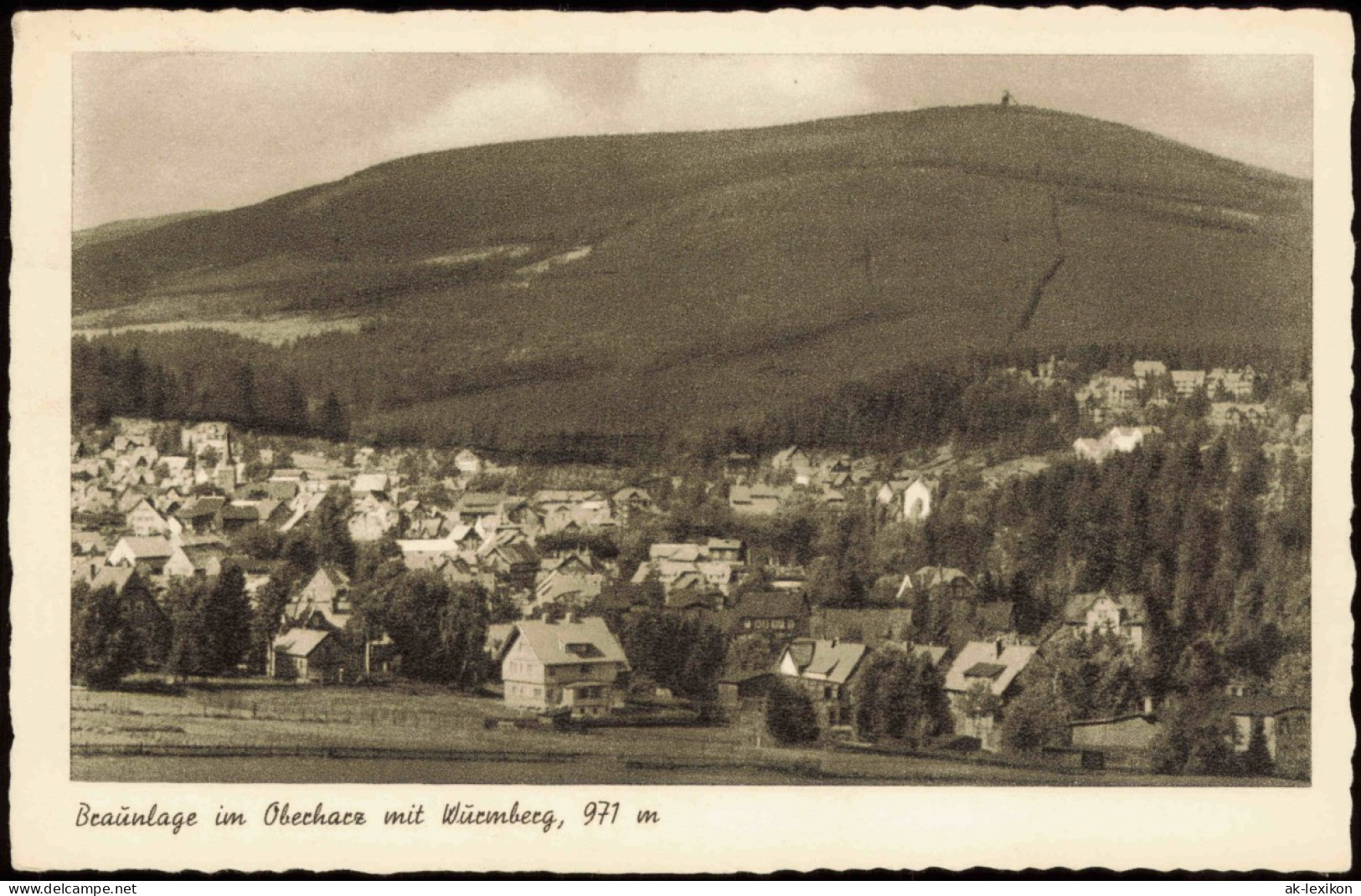 Ansichtskarte Braunlage Panorama Teilansicht Mit Wurmberg 1956 - Braunlage